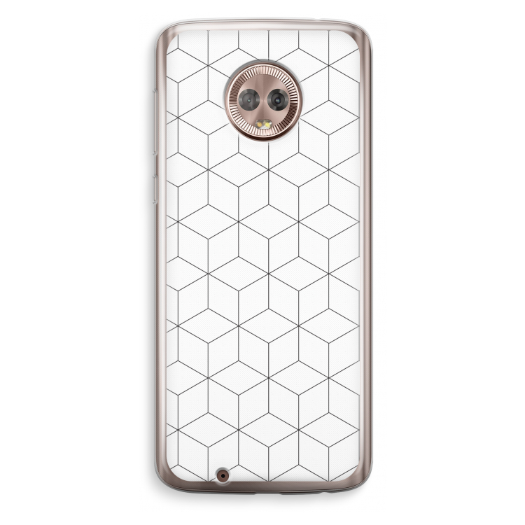 Zwart-witte kubussen: Motorola Moto G6 Transparant Hoesje