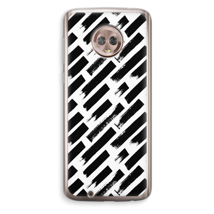 Zwarte vegen: Motorola Moto G6 Transparant Hoesje