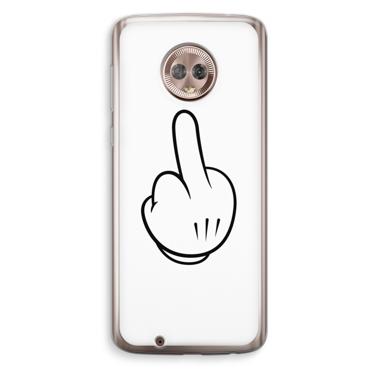 Middle finger white: Motorola Moto G6 Transparant Hoesje