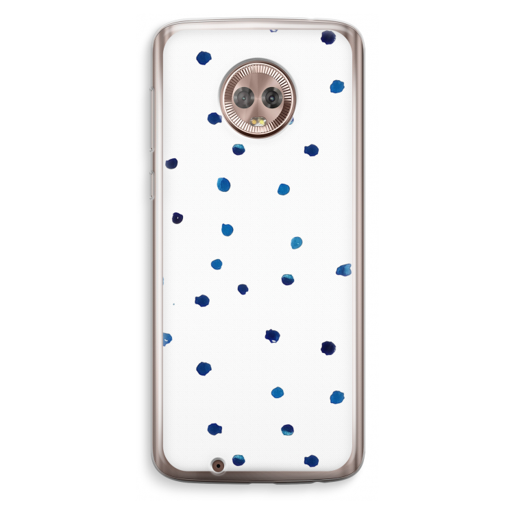 Blauwe stippen: Motorola Moto G6 Transparant Hoesje
