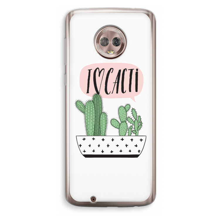 I love cacti: Motorola Moto G6 Transparant Hoesje