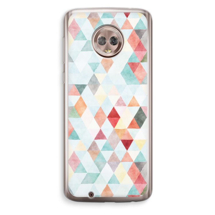 Gekleurde driehoekjes pastel: Motorola Moto G6 Transparant Hoesje