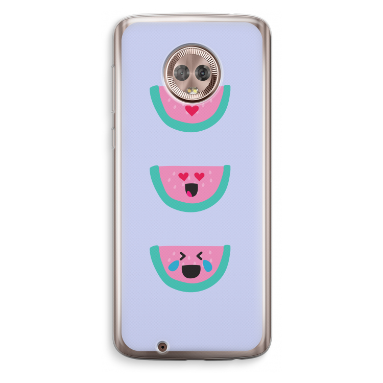 Smiley watermeloen: Motorola Moto G6 Transparant Hoesje