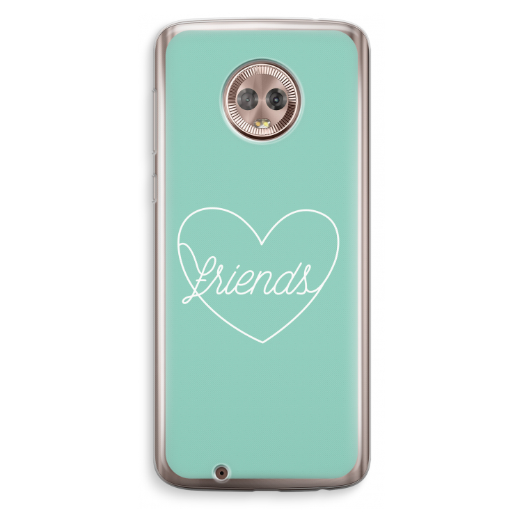 Friends heart pastel: Motorola Moto G6 Transparant Hoesje