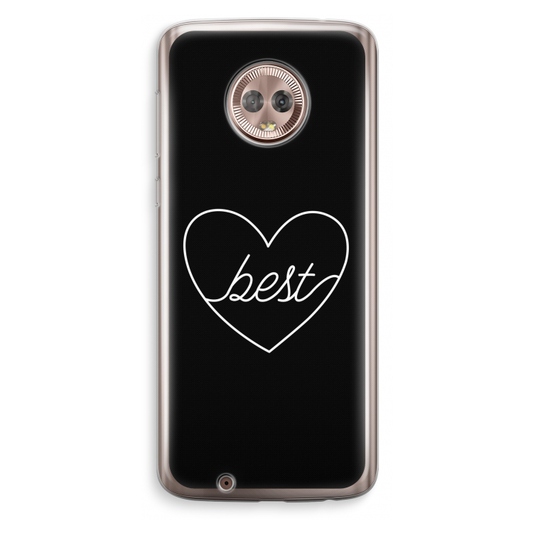 Best heart black: Motorola Moto G6 Transparant Hoesje