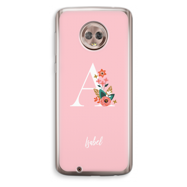 Pink Bouquet: Motorola Moto G6 Transparant Hoesje
