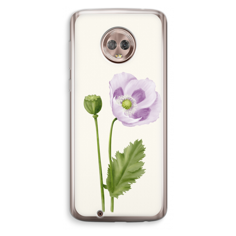Purple poppy: Motorola Moto G6 Transparant Hoesje