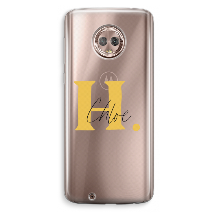 Amber Script: Motorola Moto G6 Transparant Hoesje