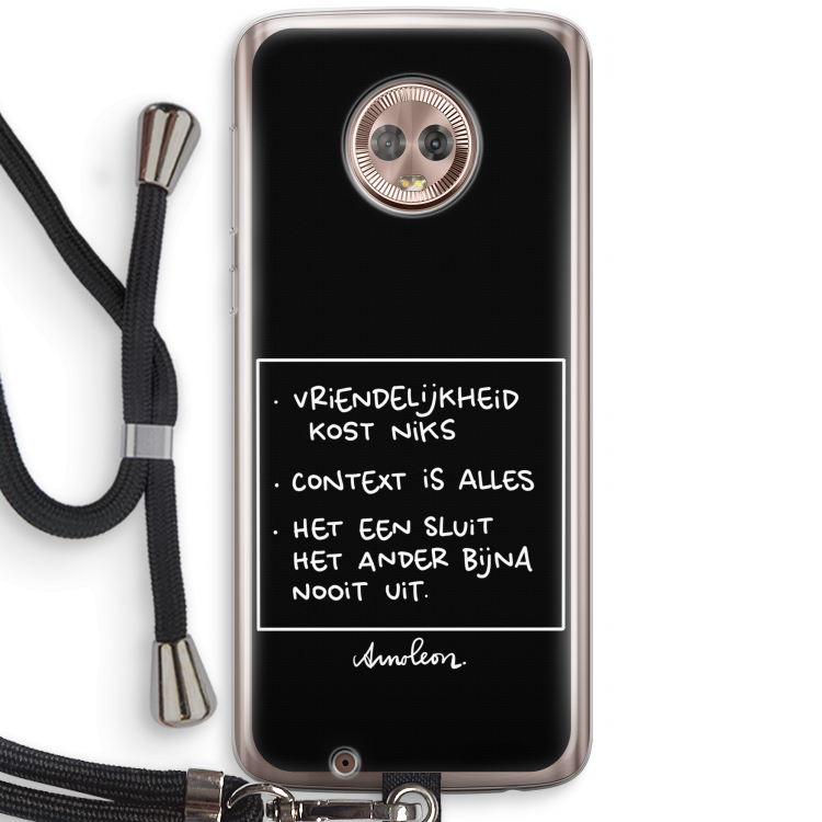 Mijn Motto's: Motorola Moto G6 Transparant Hoesje met koord