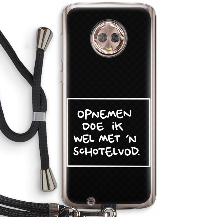 Schotelvod: Motorola Moto G6 Transparant Hoesje met koord