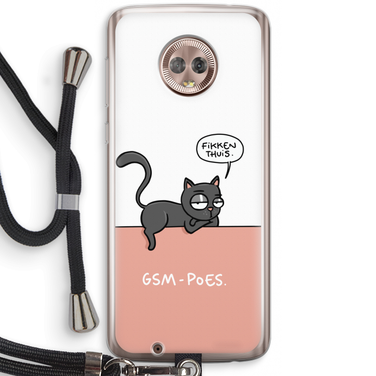GSM poes: Motorola Moto G6 Transparant Hoesje met koord