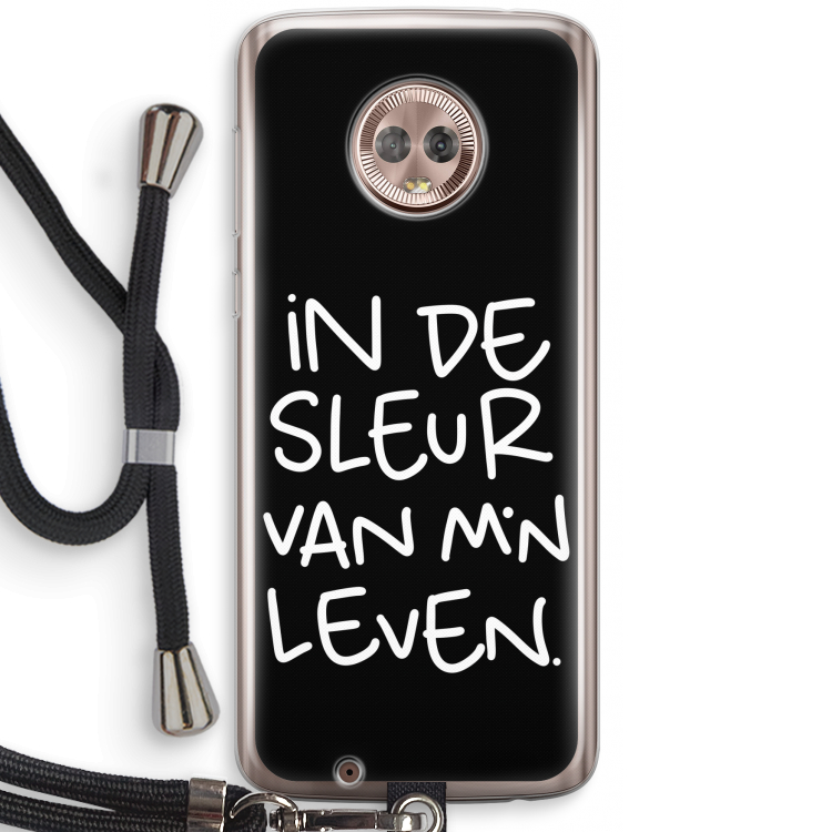 De Sleur: Motorola Moto G6 Transparant Hoesje met koord