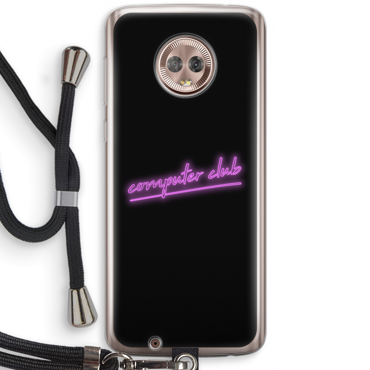 Vice Black: Motorola Moto G6 Transparant Hoesje met koord
