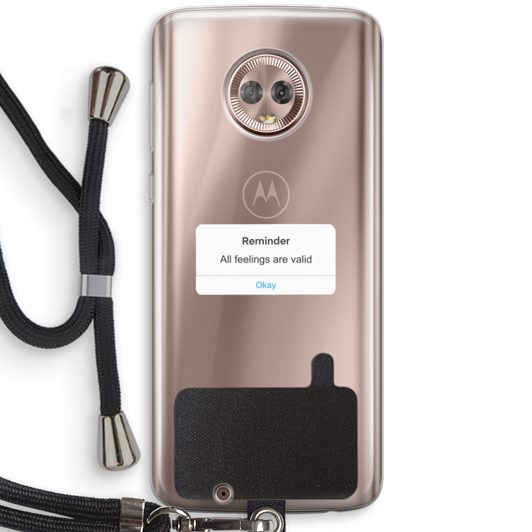 Reminder: Motorola Moto G6 Transparant Hoesje met koord