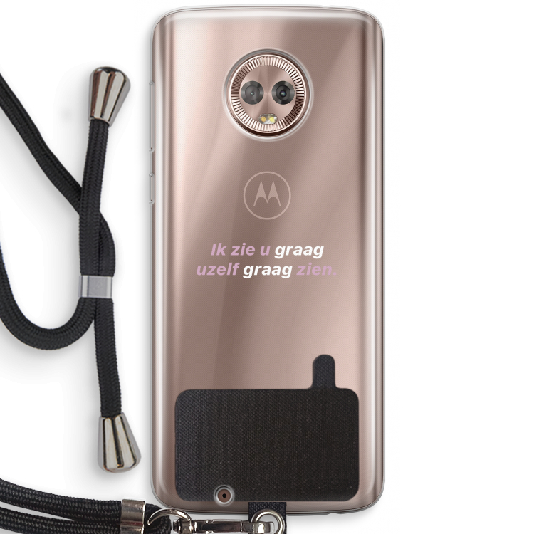 uzelf graag zien: Motorola Moto G6 Transparant Hoesje met koord