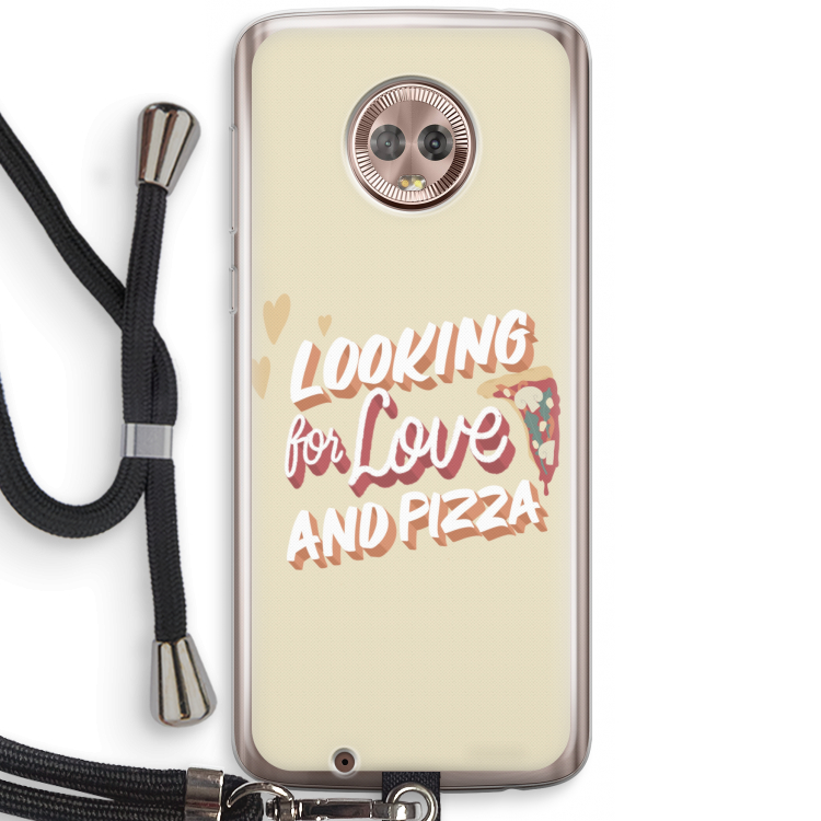 Pizza is the answer: Motorola Moto G6 Transparant Hoesje met koord