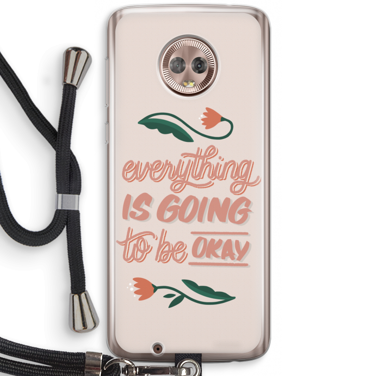 Optimistic flower girl: Motorola Moto G6 Transparant Hoesje met koord