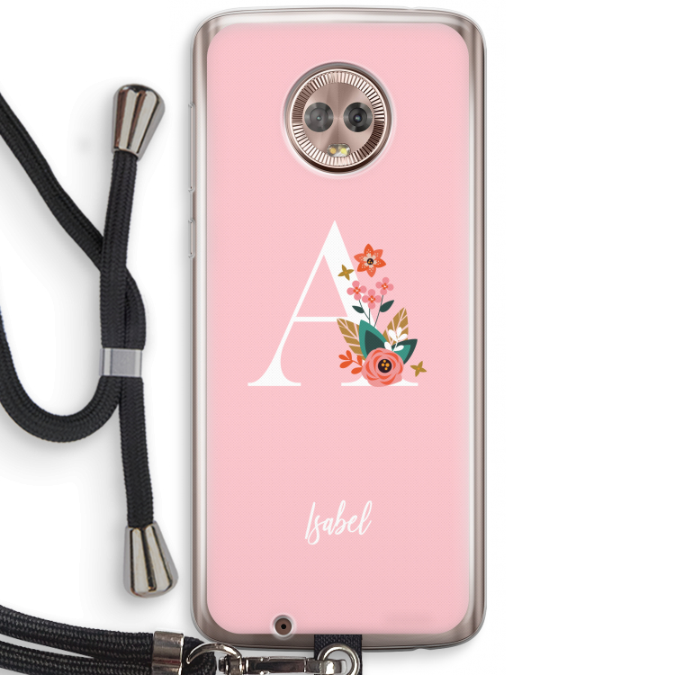 Pink Bouquet: Motorola Moto G6 Transparant Hoesje met koord