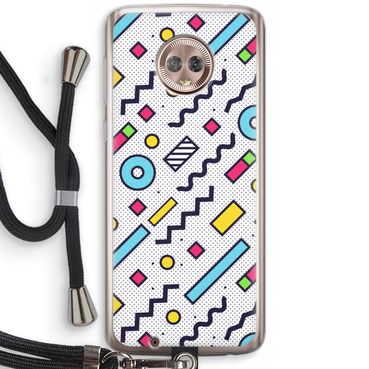 8-bit N°8: Motorola Moto G6 Transparant Hoesje met koord