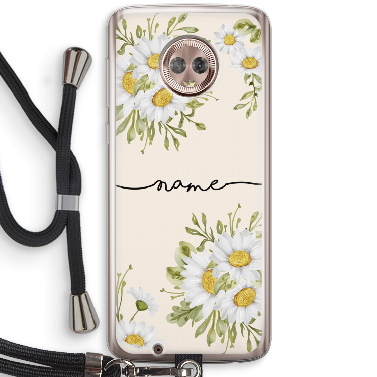 Daisies: Motorola Moto G6 Transparant Hoesje met koord