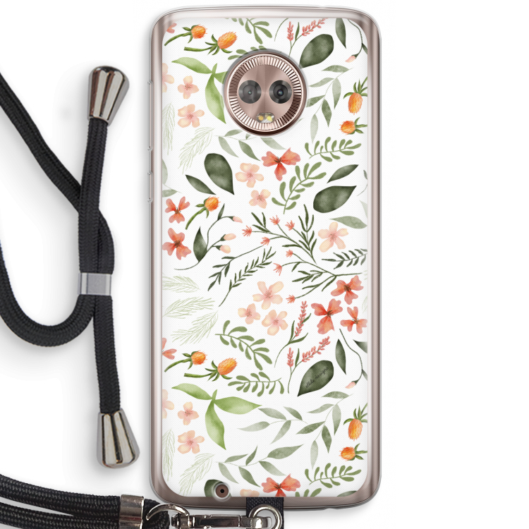 Sweet little flowers: Motorola Moto G6 Transparant Hoesje met koord