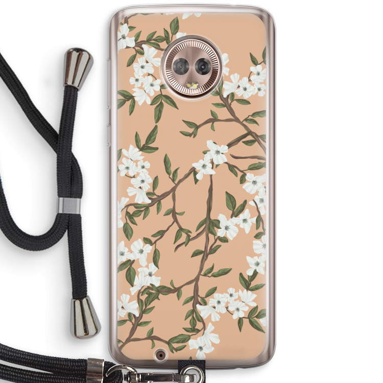 Blossoming spring: Motorola Moto G6 Transparant Hoesje met koord
