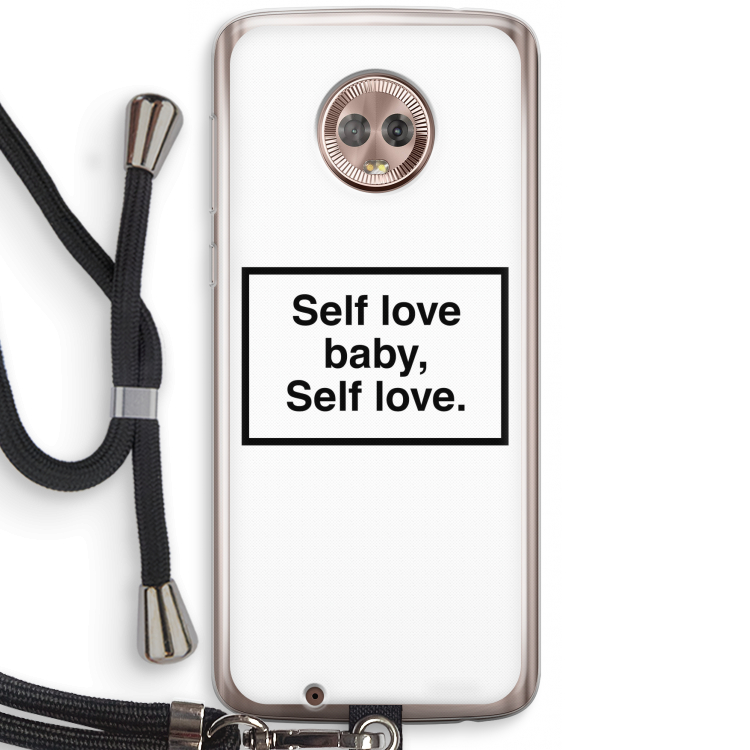 Self love: Motorola Moto G6 Transparant Hoesje met koord