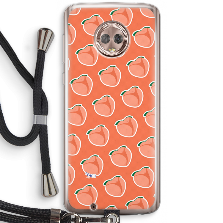 Just peachy: Motorola Moto G6 Transparant Hoesje met koord