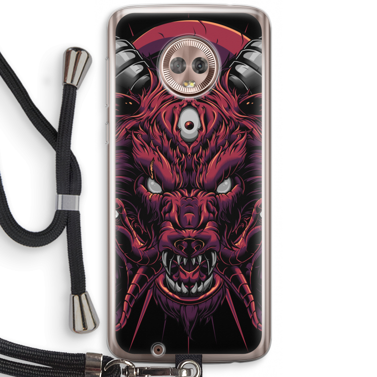 Hell Hound and Serpents: Motorola Moto G6 Transparant Hoesje met koord