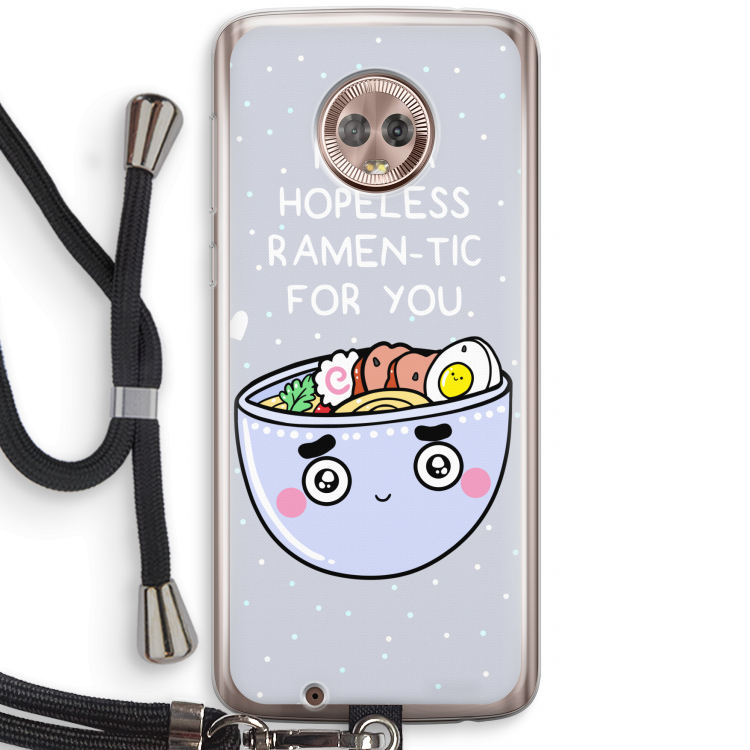 I'm A Hopeless Ramen-Tic For You: Motorola Moto G6 Transparant Hoesje met koord