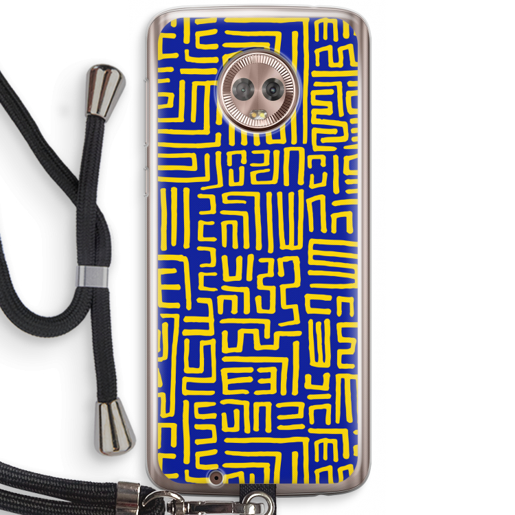 Majorelle Blue Print: Motorola Moto G6 Transparant Hoesje met koord