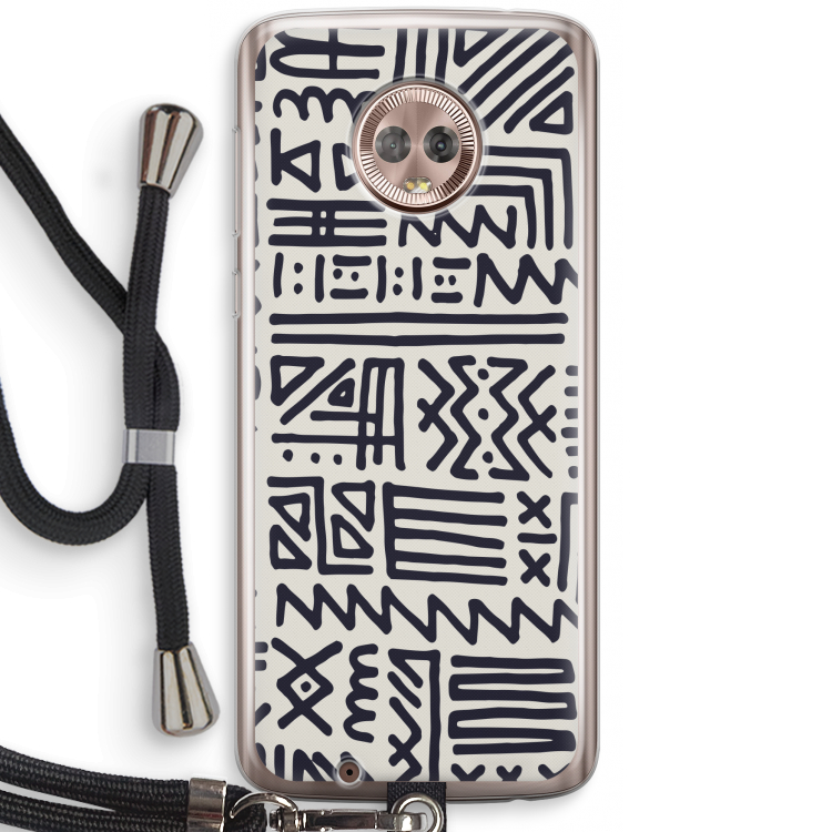 Marrakech print: Motorola Moto G6 Transparant Hoesje met koord