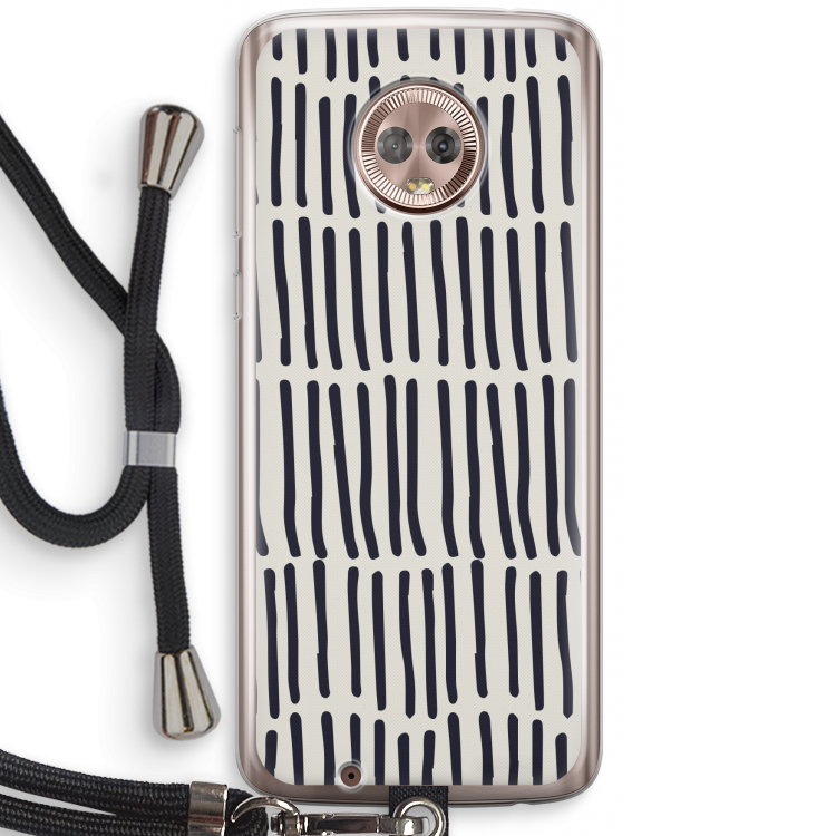 Moroccan stripes: Motorola Moto G6 Transparant Hoesje met koord