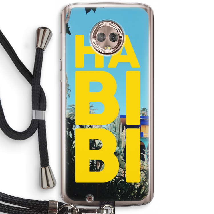 Habibi Majorelle : Motorola Moto G6 Transparant Hoesje met koord