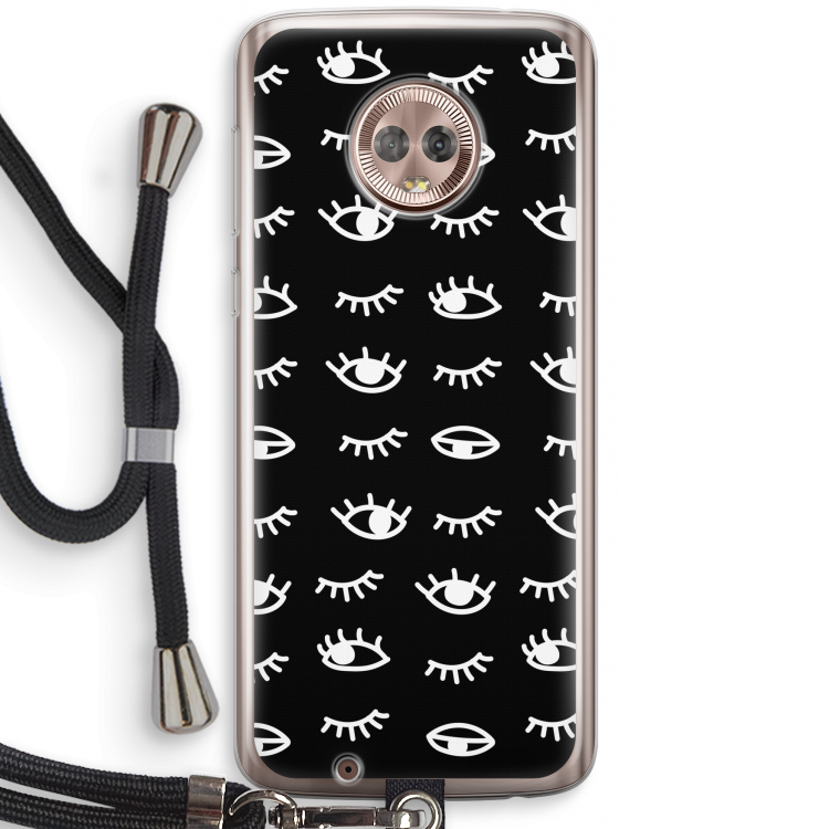 Eye pattern #3: Motorola Moto G6 Transparant Hoesje met koord