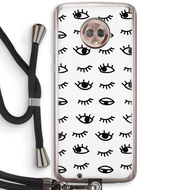 Eye pattern #2: Motorola Moto G6 Transparant Hoesje met koord