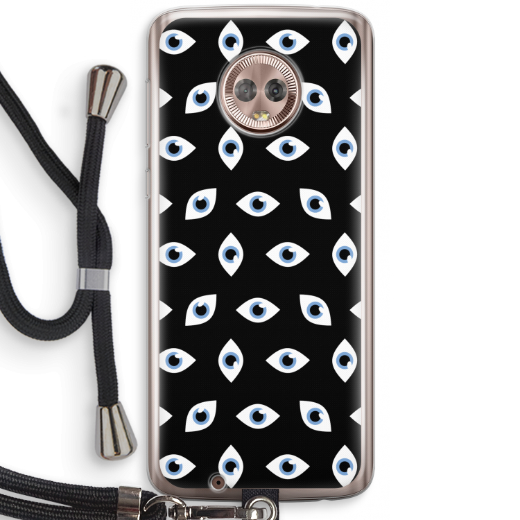 Eyes pattern: Motorola Moto G6 Transparant Hoesje met koord