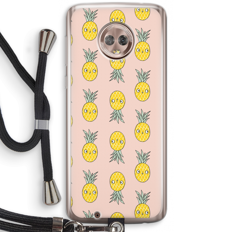 Ananas: Motorola Moto G6 Transparant Hoesje met koord