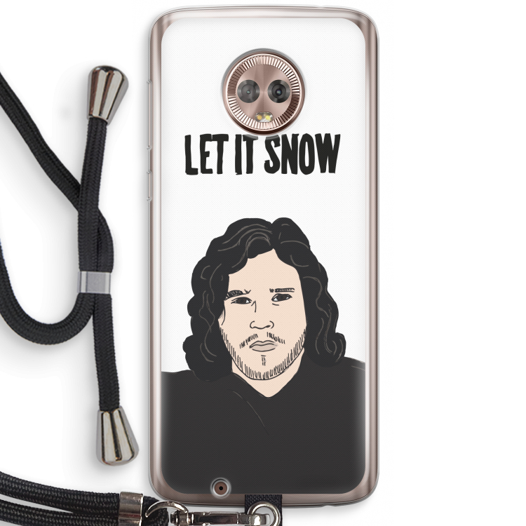 Let It Snow: Motorola Moto G6 Transparant Hoesje met koord