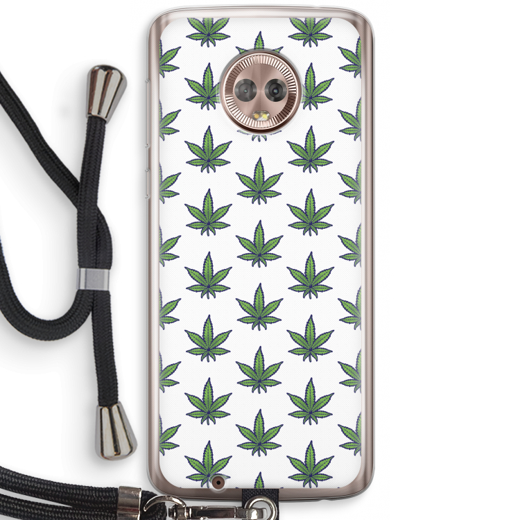 Weed: Motorola Moto G6 Transparant Hoesje met koord