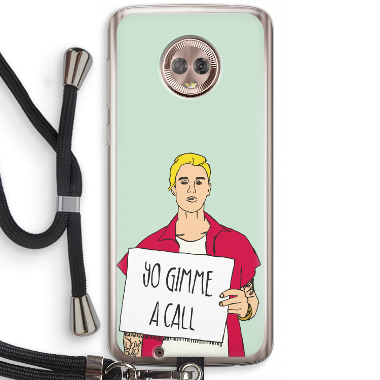Gimme a call: Motorola Moto G6 Transparant Hoesje met koord