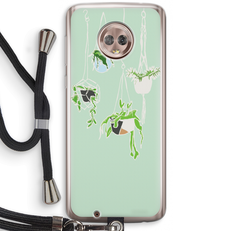 Hang In There: Motorola Moto G6 Transparant Hoesje met koord
