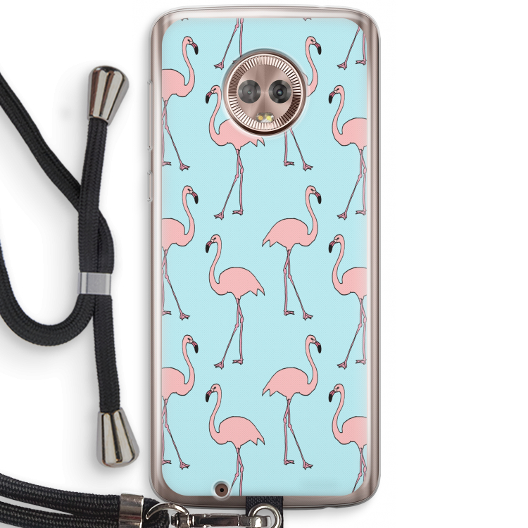 Anything Flamingoes: Motorola Moto G6 Transparant Hoesje met koord
