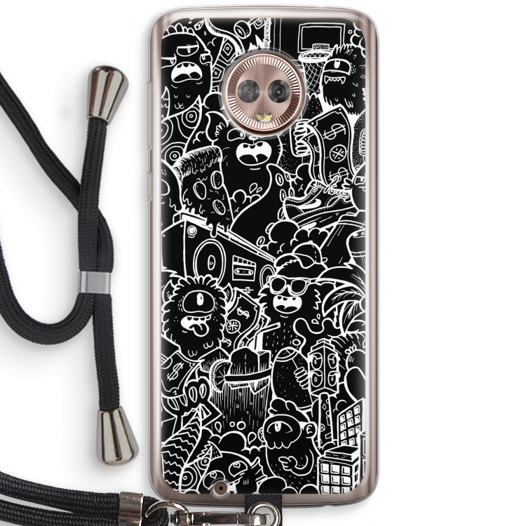 Vexx Black City : Motorola Moto G6 Transparant Hoesje met koord
