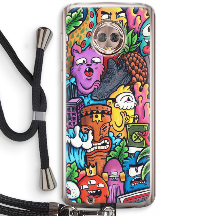 Vexx Mixtape: Motorola Moto G6 Transparant Hoesje met koord