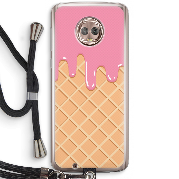 Ice cream: Motorola Moto G6 Transparant Hoesje met koord