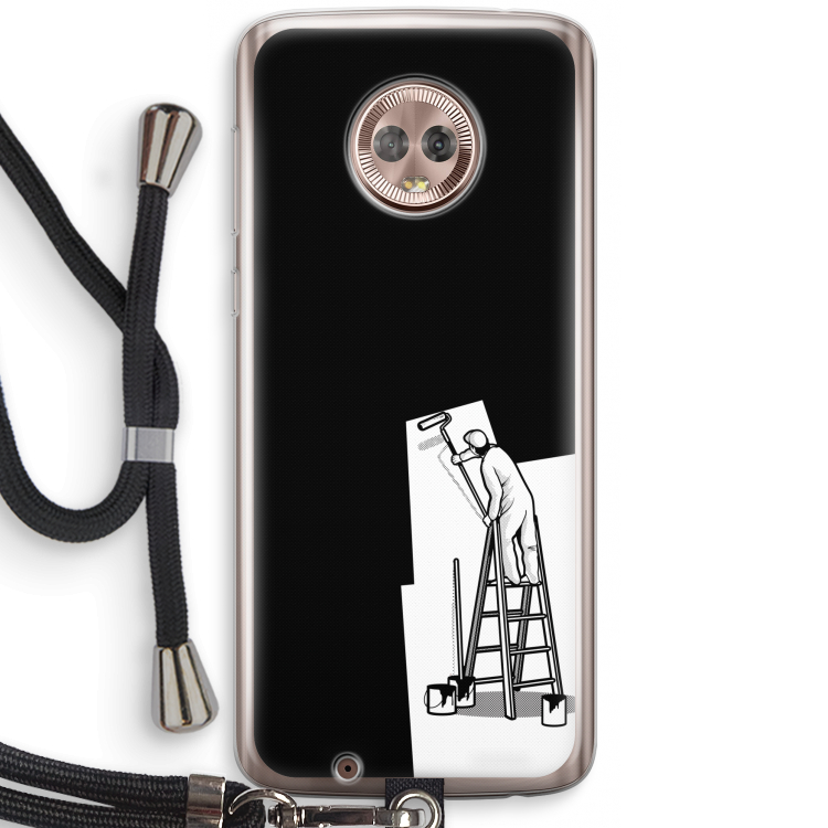 Musketon Painter: Motorola Moto G6 Transparant Hoesje met koord