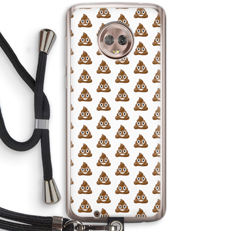 Poop emoji: Motorola Moto G6 Transparant Hoesje met koord