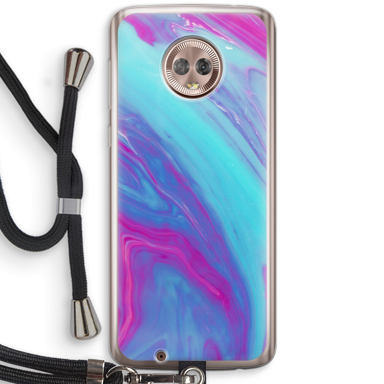 Zweverige regenboog: Motorola Moto G6 Transparant Hoesje met koord