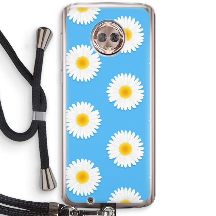 Margrietjes: Motorola Moto G6 Transparant Hoesje met koord